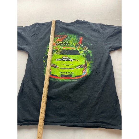 Danica Patrick Shirt Mens Large Black Chase NASCAR JR Motorsports Go Daddy - Picture 6 of 7